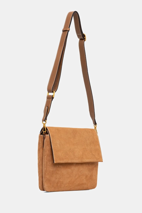 Torba od brušene kože Gianni Chiarini THREE BS.12295.CM.PL smeđa SS26