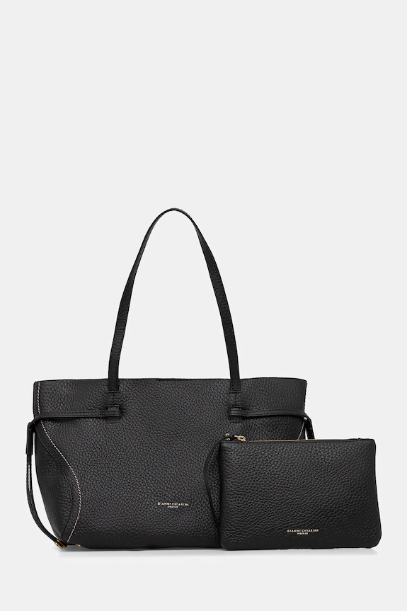 Kožna torba Gianni Chiarini VIOLETTE bez uzorka crna BS.11285.RNGDBL.T.U.
