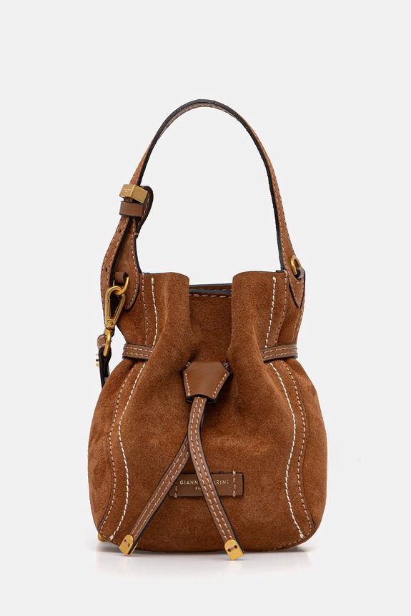 Torba od brušene kože Gianni Chiarini SIENNA bez uzorka smeđa BS.11785.CM.PL