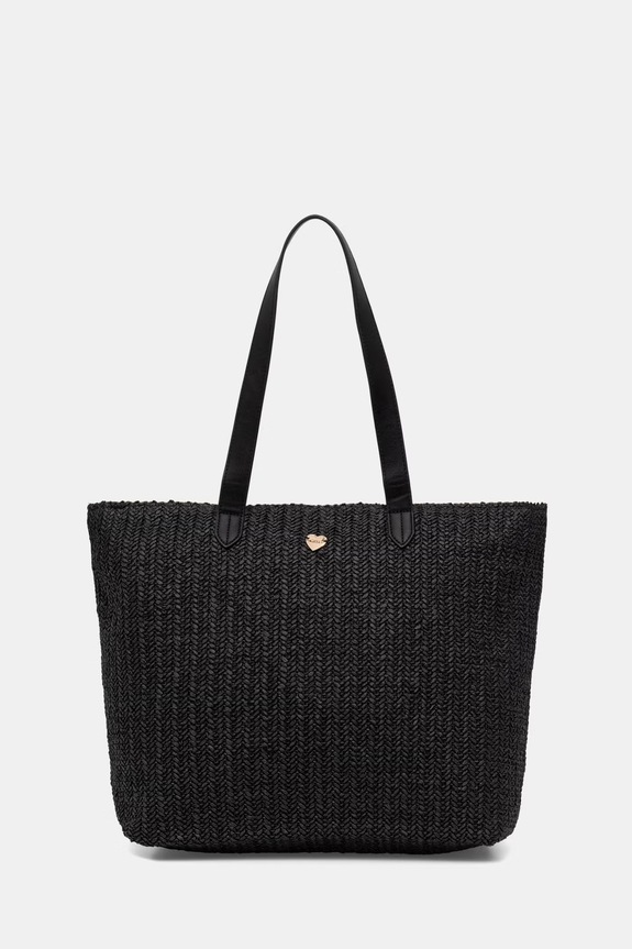 Twinset torebka shopper damska pleciona czarny 261LB7BBB