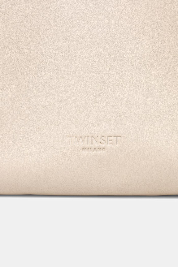 Twinset torebka skórzana beżowy 261TB7132