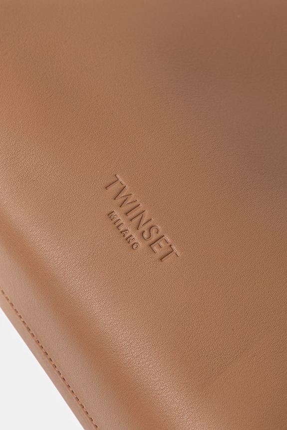 Twinset torebka skórzana brązowy 261TB7132