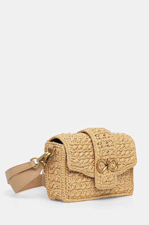 Twinset torebka crossbody damska pleciona 261TB7390 beżowy SS26