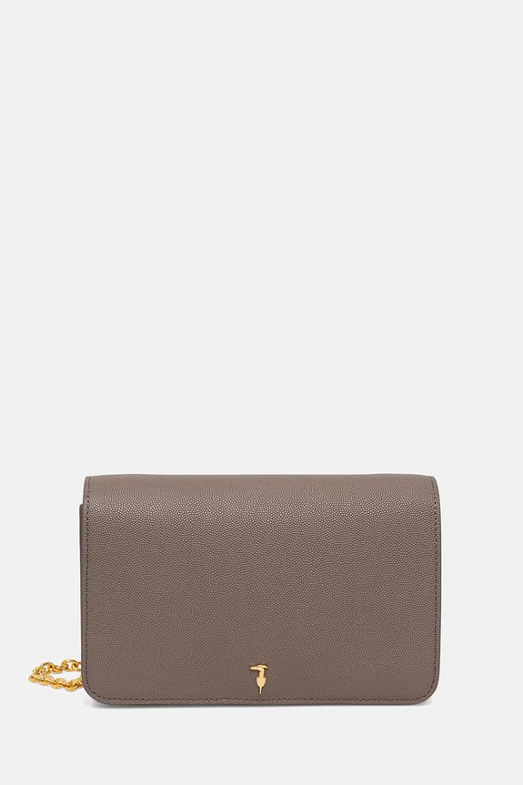 Kožená kabelka Trussardi usňová koža hnedá Z392E106554N