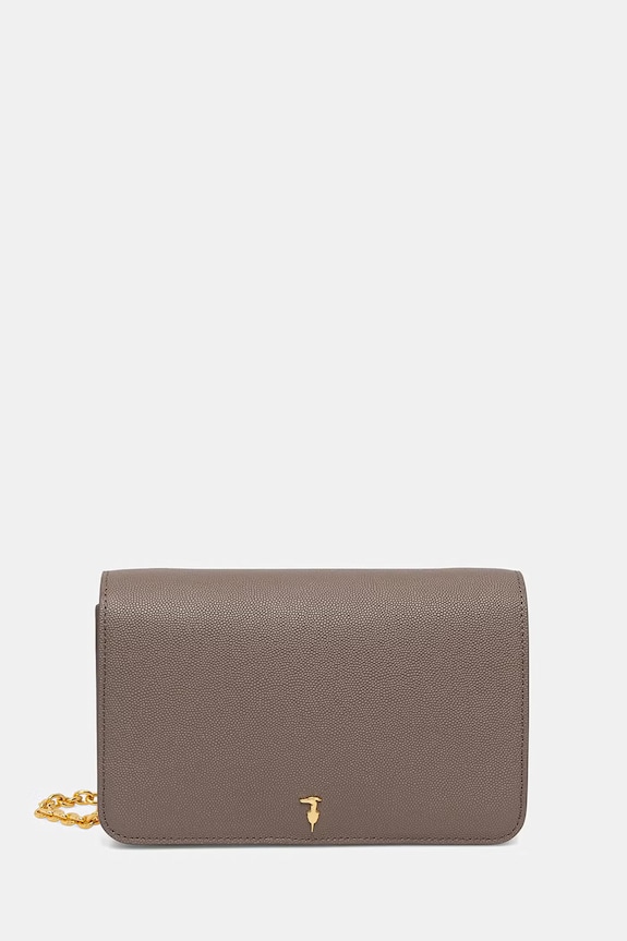 Kožená kabelka Trussardi usňová koža hnedá Z392E106554N