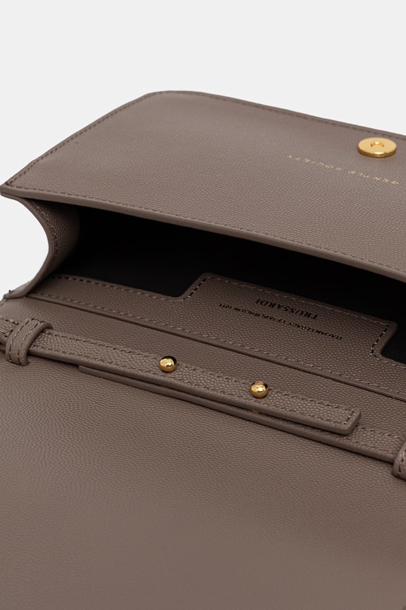 Kožená kabelka Trussardi Z392E106554N hnedá