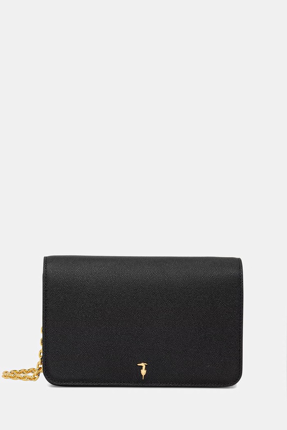 Kožená kabelka Trussardi usňová koža čierna Z392E106554N