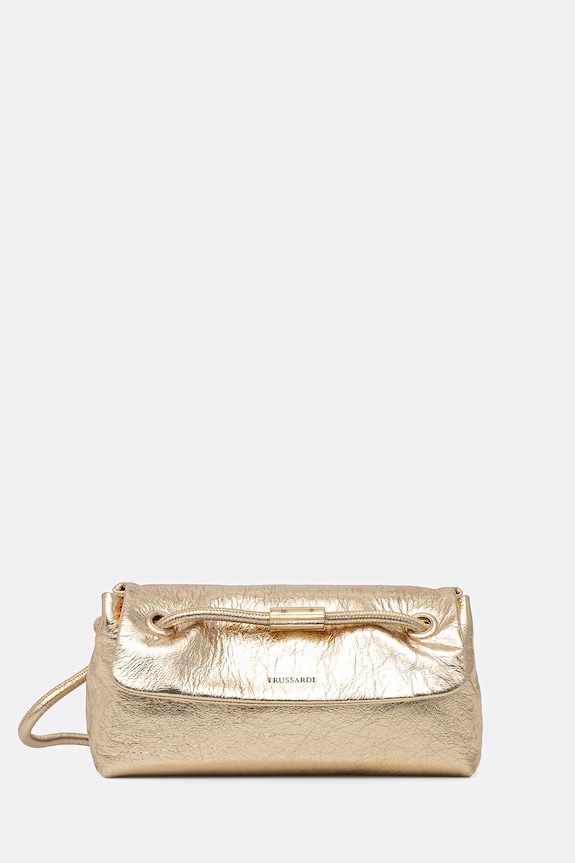 Δερμάτινη τσάντα Trussardi λείο δέρμα χρυσαφί Z397E006564N