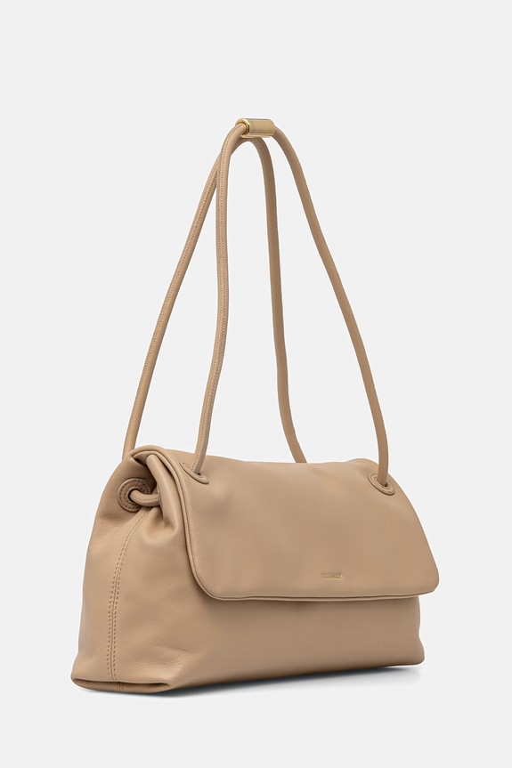 Δερμάτινη τσάντα Trussardi Z611E006500N μπεζ SS26