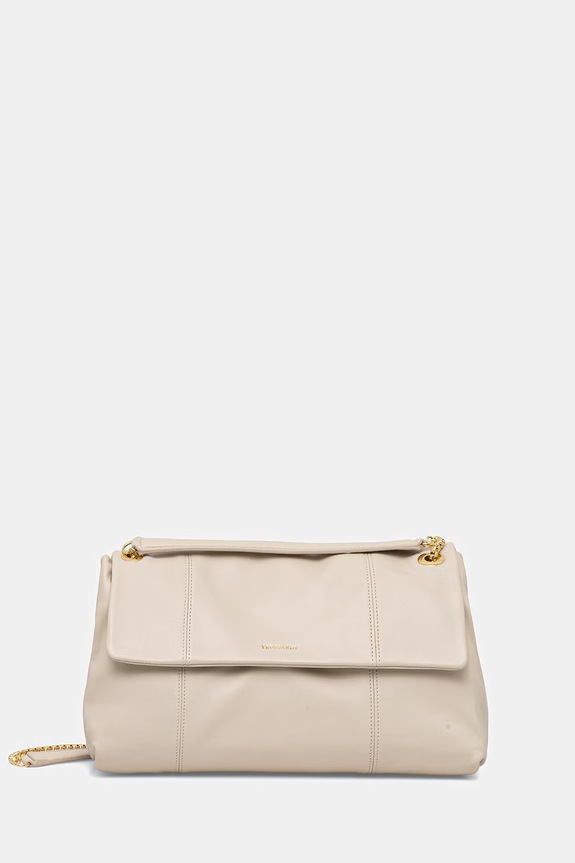 Δερμάτινη τσάντα Trussardi λείο δέρμα μπεζ Z611E206558N