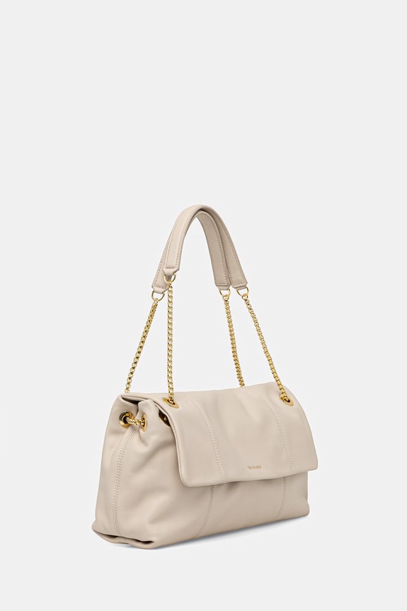 Δερμάτινη τσάντα Trussardi Z611E206558N μπεζ SS26