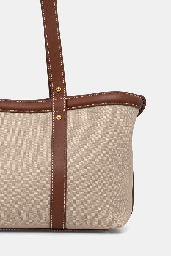 Αξεσουάρ Trussardi shopper γυναικεία βαμβακερή Z774E006475N μπεζ