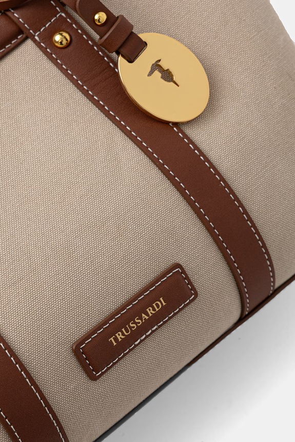 Trussardi shopper γυναικεία βαμβακερή μπεζ Z774E006475N