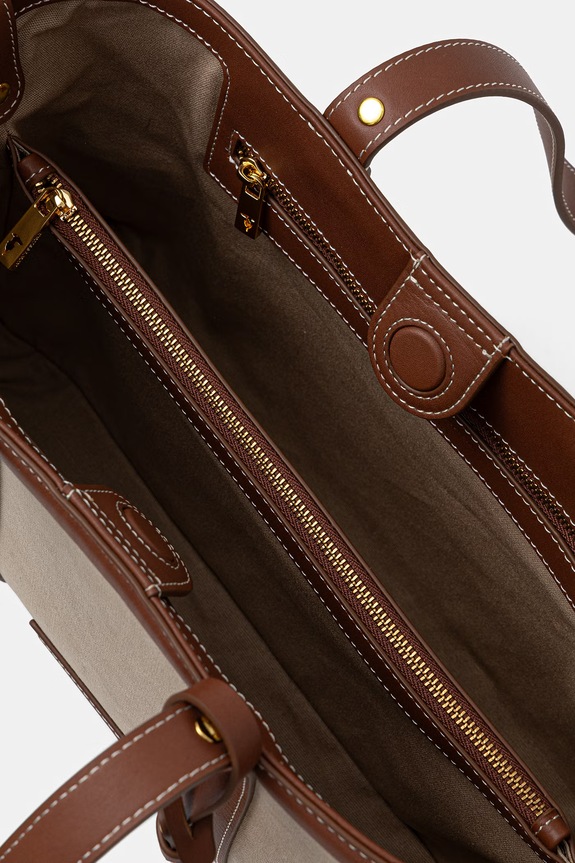Trussardi shopper γυναικεία βαμβακερή Z774E006475N μπεζ