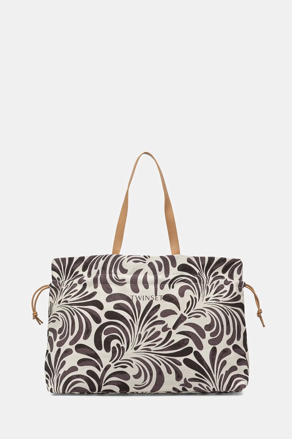 Twinset torebka tote damska bawełniana beżowy 261LM8AEE