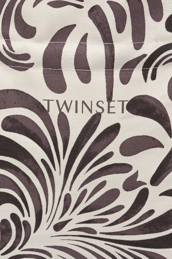 Twinset torebka tote damska bawełniana 261LM8AEE beżowy SS26