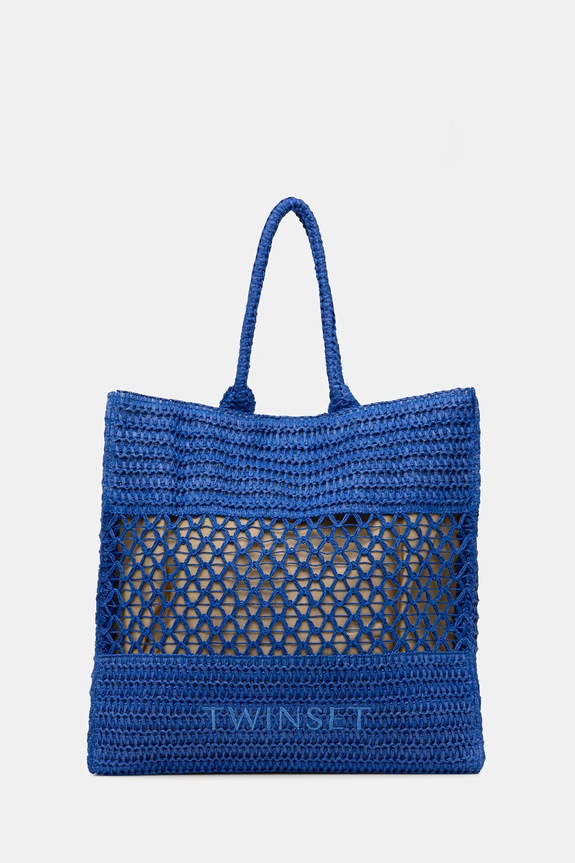 Twinset torba za na plažo ženska pletena modra 261LM8ACC