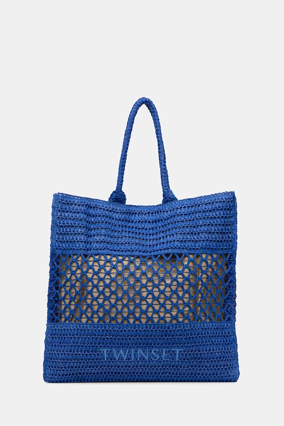 Twinset torba za na plažo ženska pletena modra 261LM8ACC