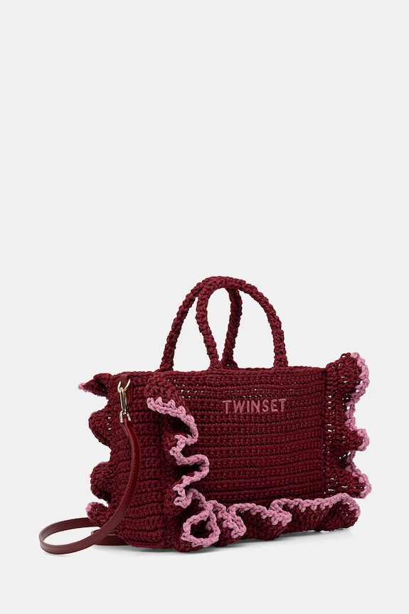Twinset geantă crossbody pentru femei împletită 261TD8291 burgundia SS26