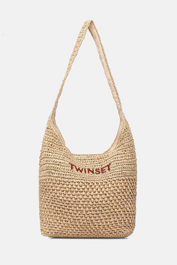 Twinset Plážová kabelka dámska pletená béžová 261TD8310