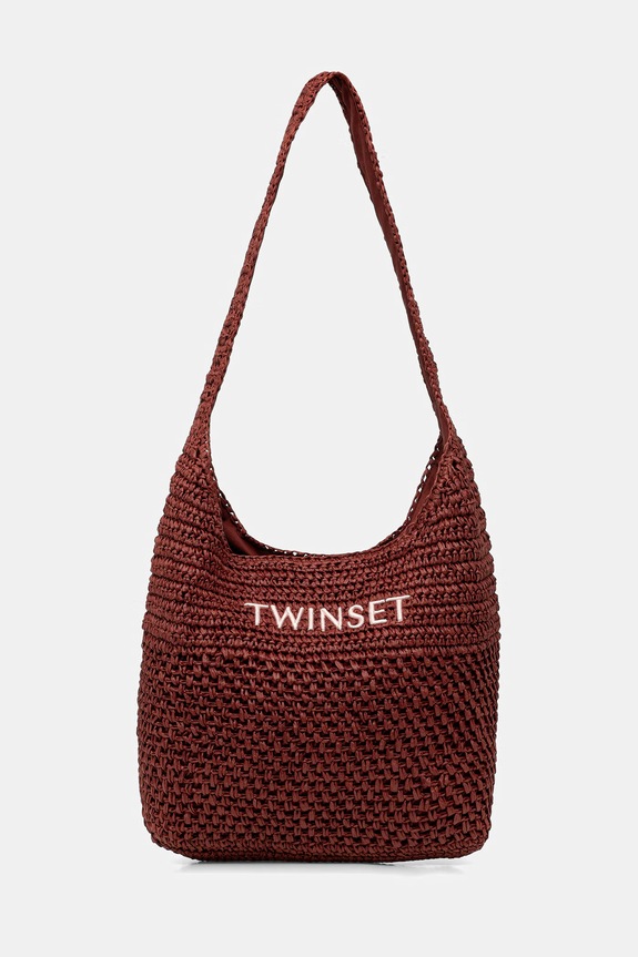 Twinset geantă de plajă pentru femei împletită maro 261TD8310