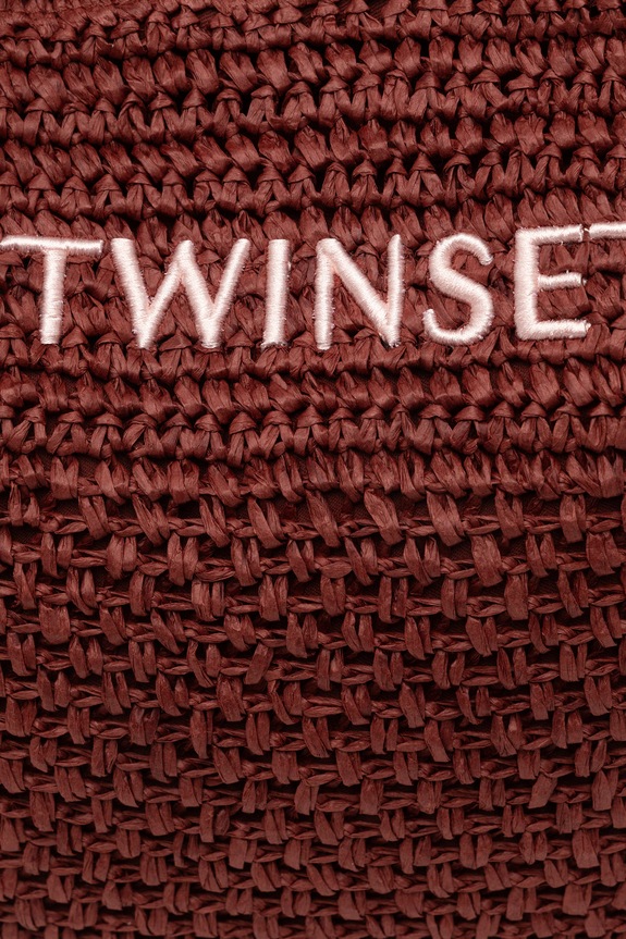 Twinset geantă de plajă pentru femei împletită maro 261TD8310