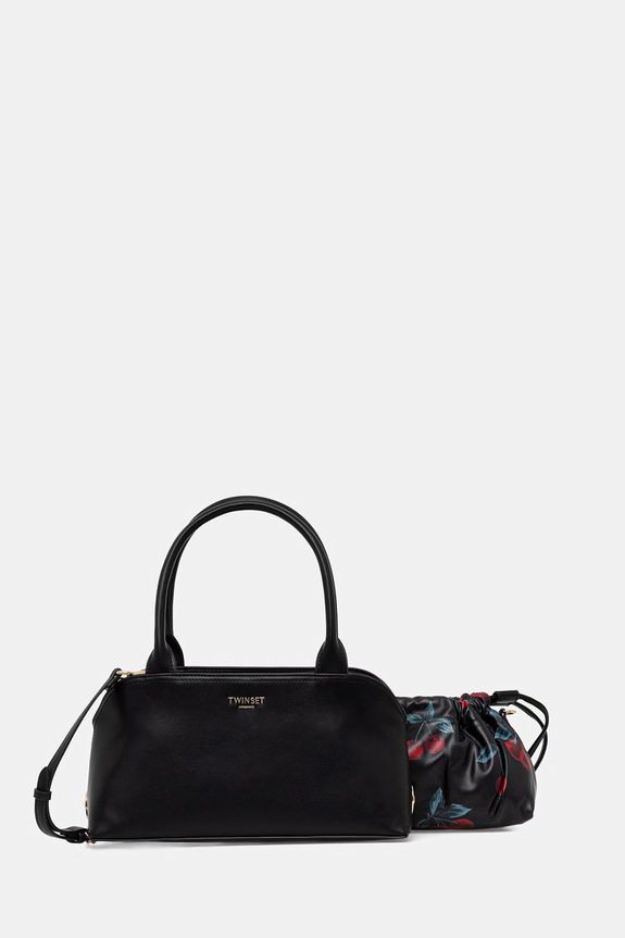 Twinset torebka tote damska z imitacji skóry czarny 261TD8141