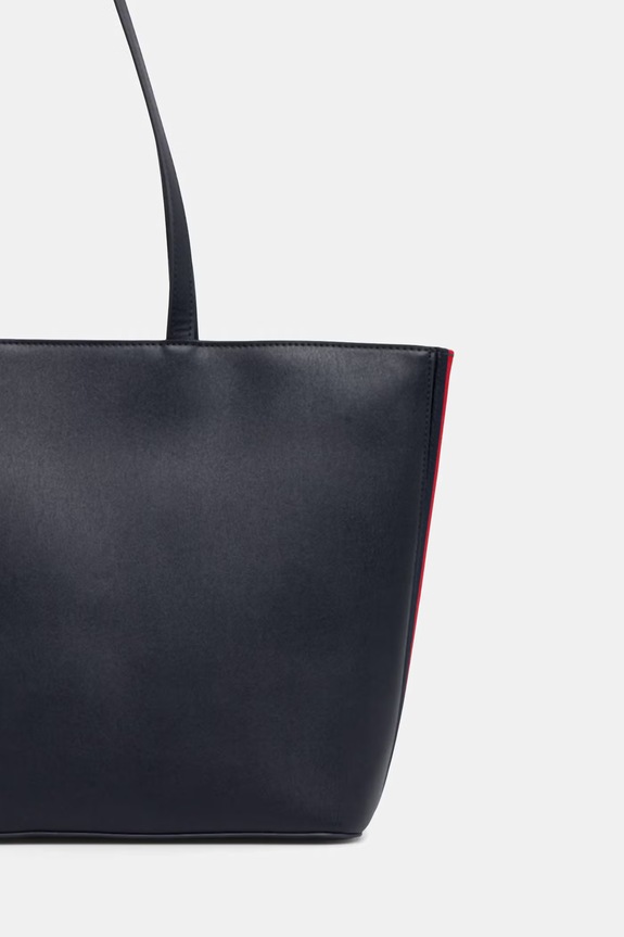 Doplnky Tommy Hilfiger kabelka typu shopper dámska z imitácie kože AW0AW17322 tmavomodrá