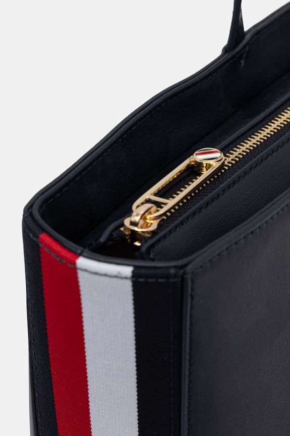 Tommy Hilfiger kabelka typu shopper dámska z imitácie kože tmavomodrá AW0AW17322