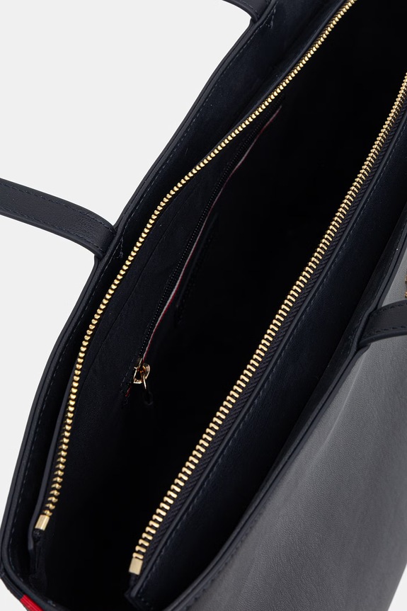 Tommy Hilfiger kabelka typu shopper dámska z imitácie kože AW0AW17322 tmavomodrá