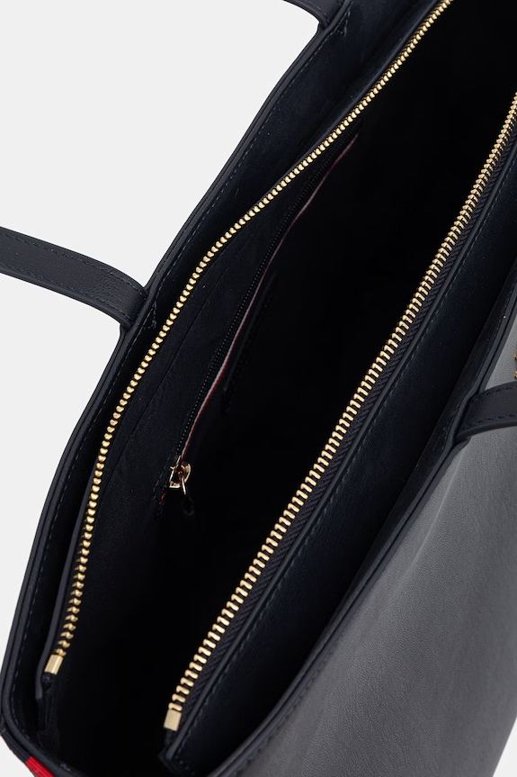 Tommy Hilfiger kabelka typu shopper dámska z imitácie kože AW0AW17322 tmavomodrá
