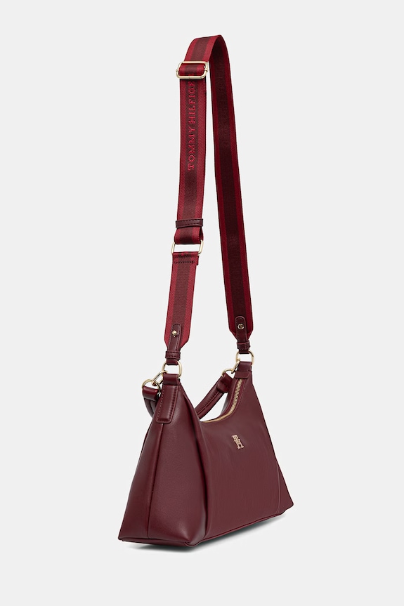 Tommy Hilfiger geantă de portbagaj pentru femei, din imitație de piele AW0AW18373 burgundia SS26
