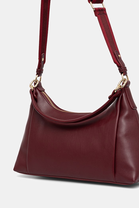 Accesorii Tommy Hilfiger geantă de portbagaj pentru femei, din imitație de piele AW0AW18373 burgundia