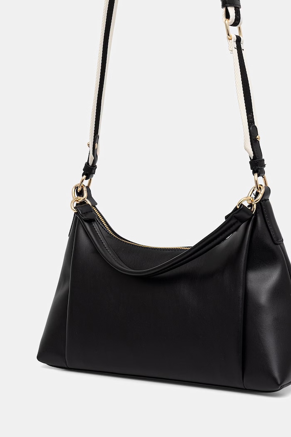 Accesorii Tommy Hilfiger geantă de portbagaj pentru femei, cu imitație de piele AW0AW18373 negru
