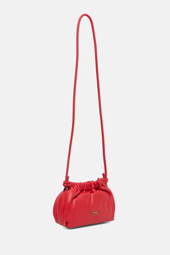 Tommy Hilfiger keresztpántos táska női bőr AW0AW18375 piros SS26