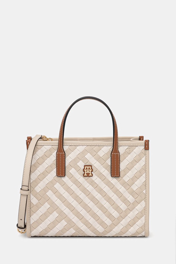Tommy Hilfiger kabelka dámska z imitácie kože béžová AW0AW18393