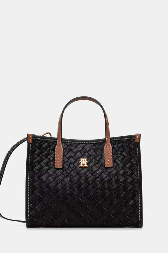 Tommy Hilfiger kabelka dámska z imitácie kože čierna AW0AW18393