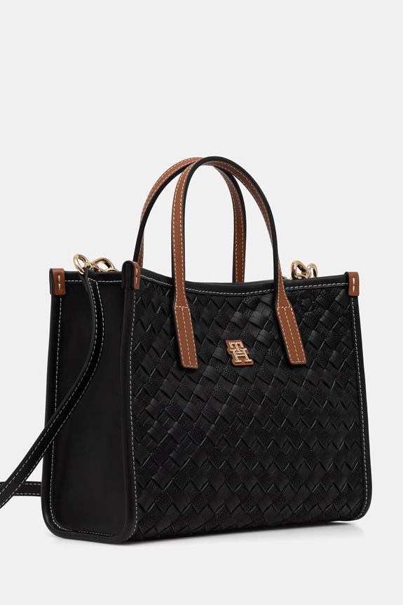 Tommy Hilfiger kabelka dámska z imitácie kože AW0AW18393 čierna SS26