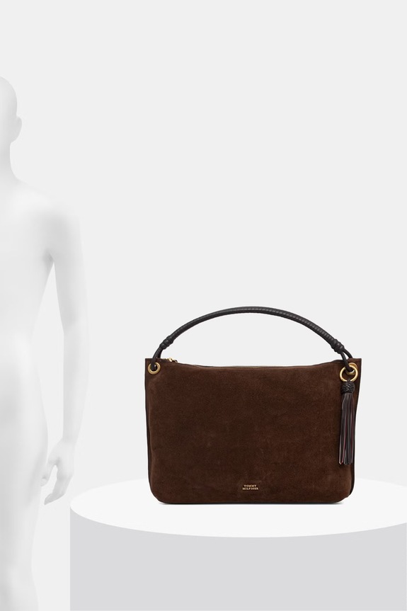 Tommy Hilfiger μικρή γυναικεία τσάντα δερμάτινη σουέτ AW0AW18402