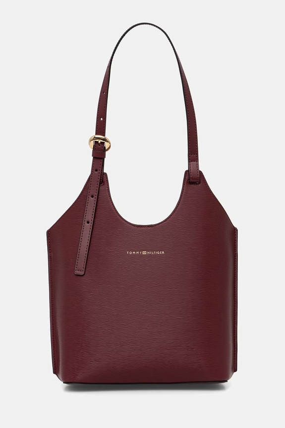 Tommy Hilfiger geantă tote de damă burgundia AW0AW18617