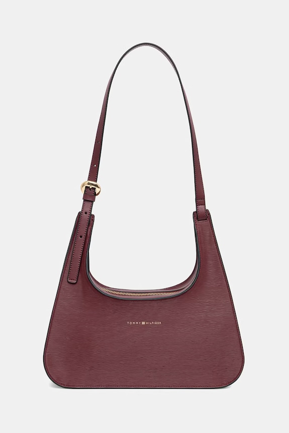 Tommy Hilfiger geantă de damă cu imitație de piele burgundia AW0AW18620