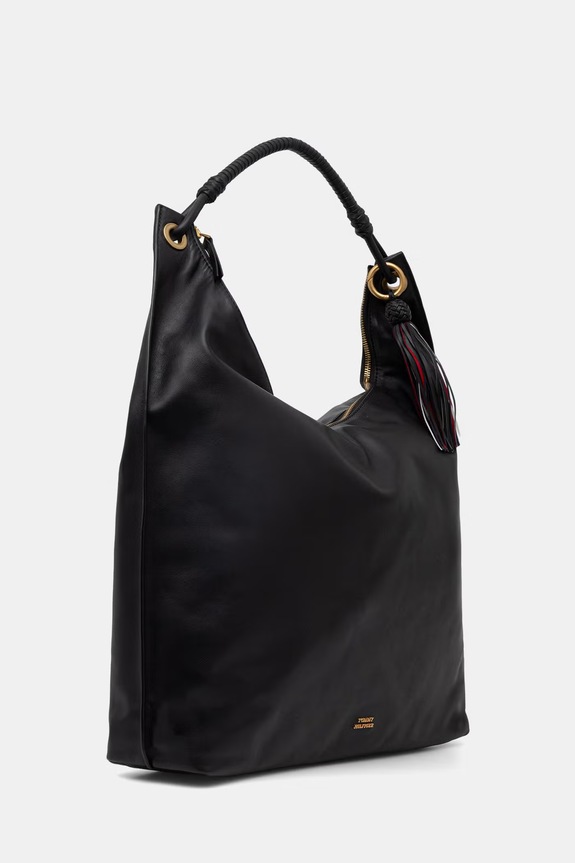 Tommy Hilfiger μικρή τσάντα γυναικεία δερμάτινη AW0AW18622 μαύρο SS26