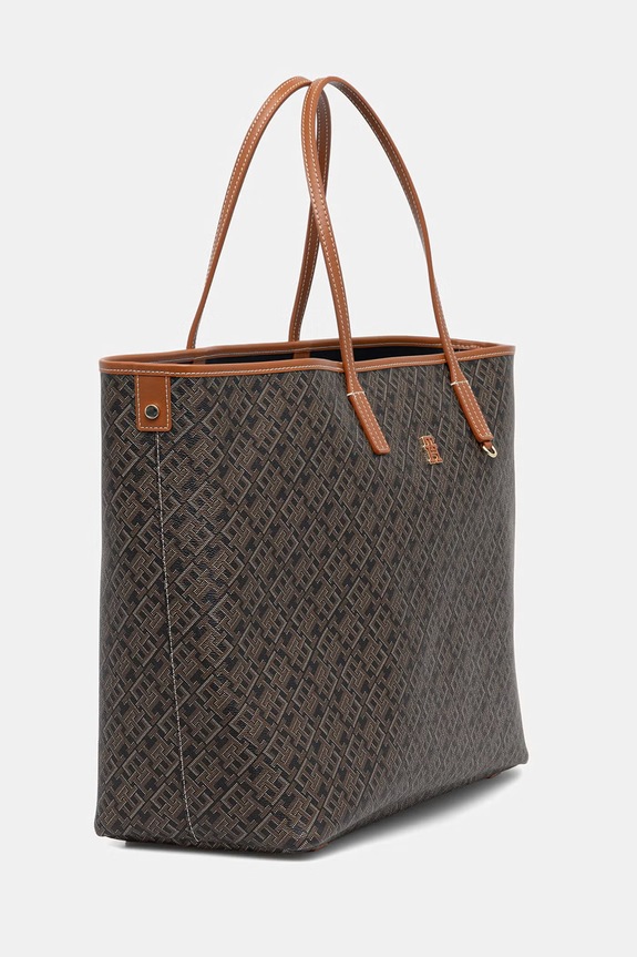 Tommy Hilfiger torebka tote damska z imitacji skóry AW0AW18850 brązowy SS26