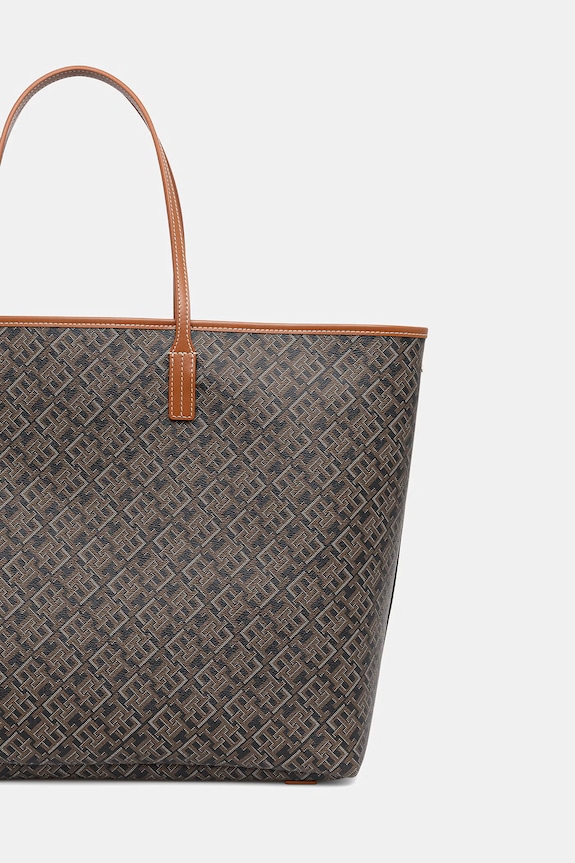 Akcesoria Tommy Hilfiger torebka tote damska z imitacji skóry AW0AW18850 brązowy