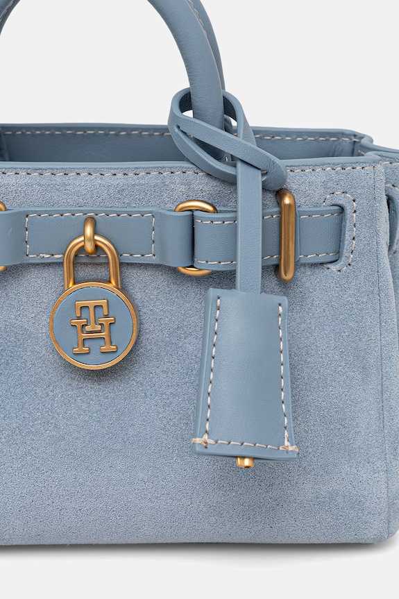 Tommy Hilfiger Borsa a tracollo da donna in pelle blu AW0AW18853