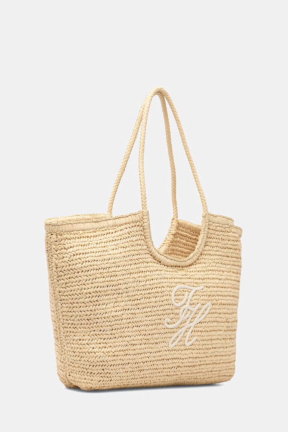 Tommy Hilfiger geantă pentru femei împletită SUMMER AW0AW18536 bej SS26