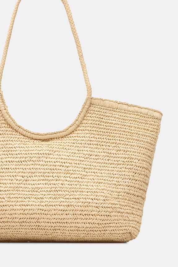 Accesorii Tommy Hilfiger geantă pentru femei împletită SUMMER AW0AW18536 bej