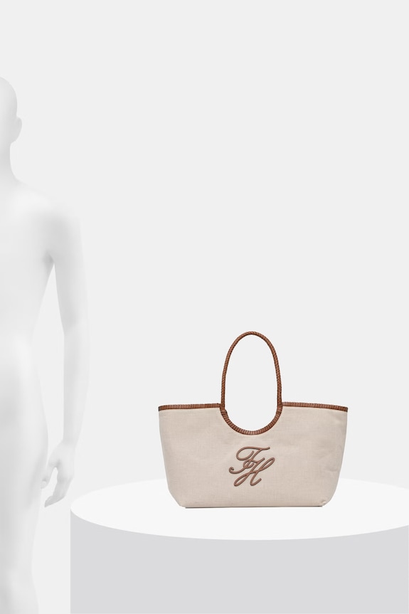 Tommy Hilfiger kabelka typu shopper dámska ľanová SUMMER AW0AW18629