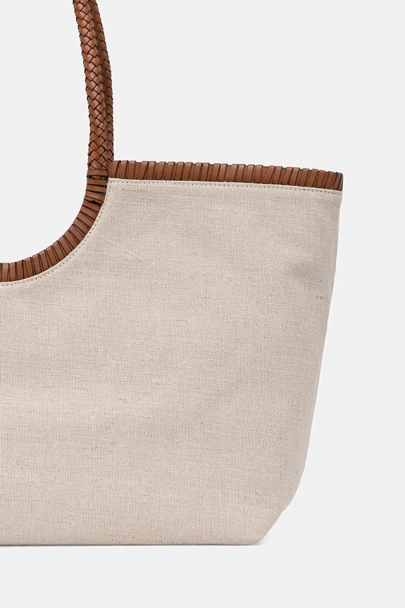 Doplnky Tommy Hilfiger kabelka typu shopper dámska ľanová SUMMER AW0AW18629 béžová