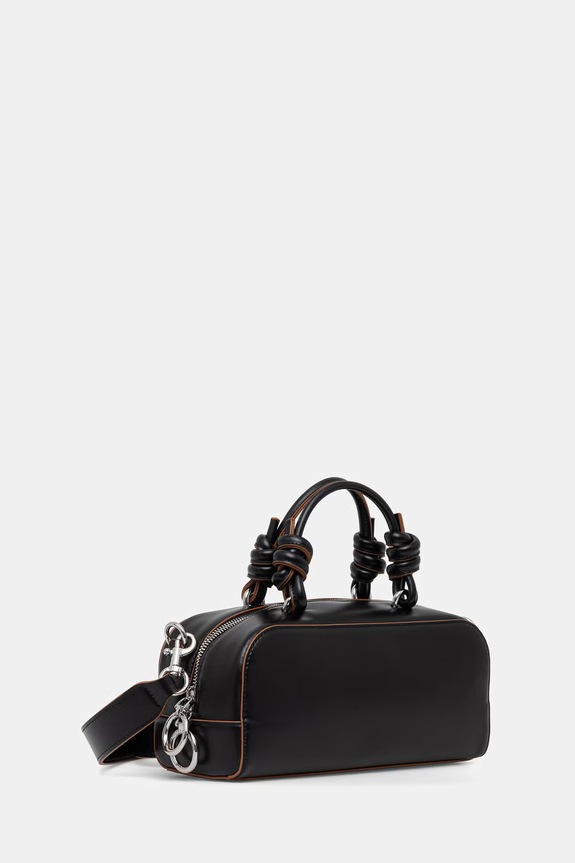 United Colors of Benetton geantă croissant pentru femei, cu imitație de piele 6PJNVY018 negru SS26